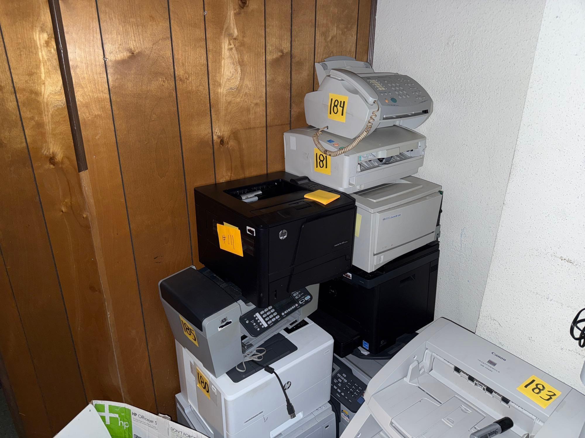 Group of Assorted Printers, Fax Machines, Fujitsu Document Scanners, etc. OFFSITE: BROWNSVILLE, TX