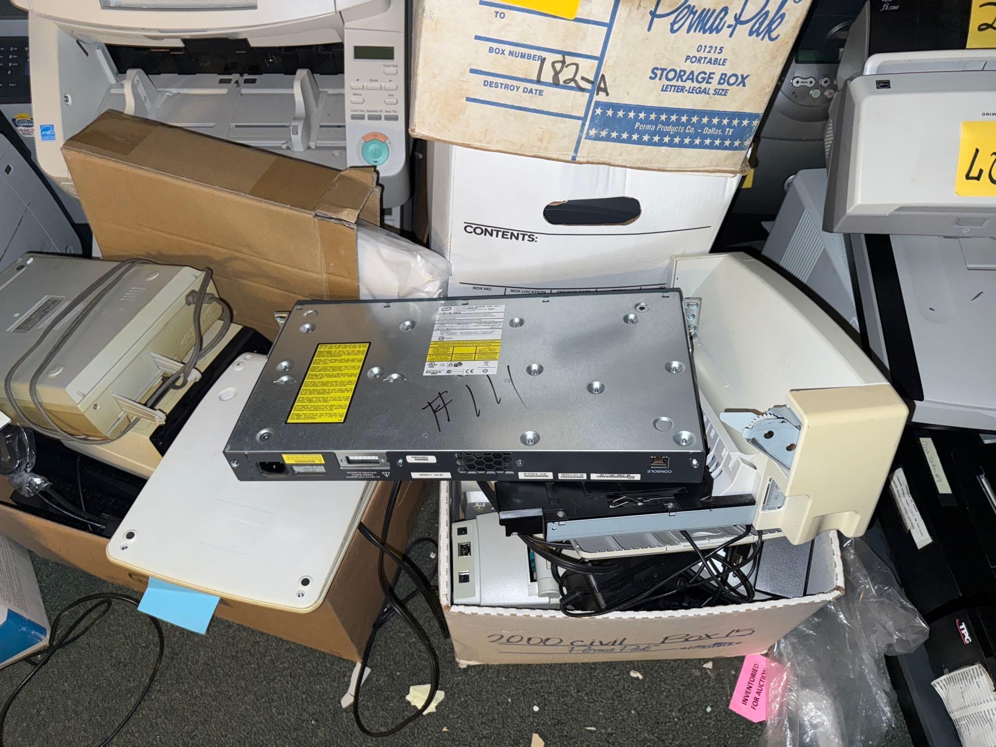 Group of Assorted Printers, Fax Machines, Fujitsu Document Scanners, etc. OFFSITE: BROWNSVILLE, TX