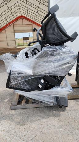 Group of Rolling Office Chairs on Pallet
