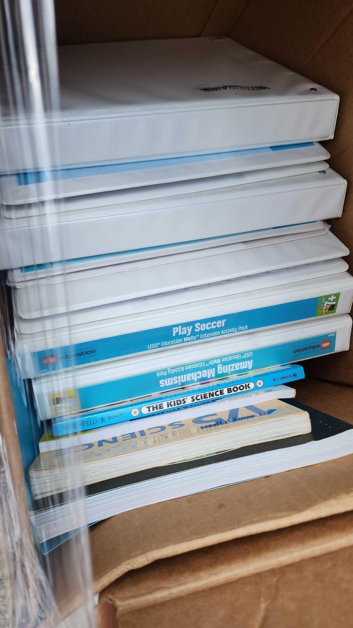 (1) Pallet w/ Flashcards, Microscopes, 3D Shapes, Educational Textbooks