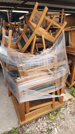 Group of Wooden Chairs on Pallet
