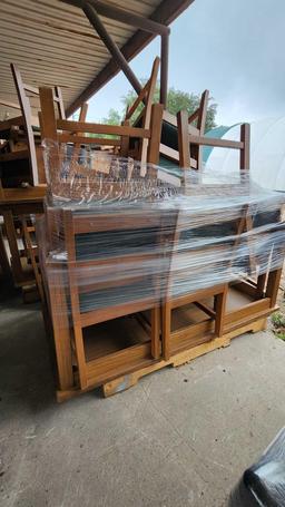 Group of Wooden Chairs on Pallet