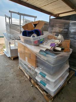 (2) Pallets w/ Delta Educational Science Kits, (1) NutraMax Fish Food, Student Tables, etc.