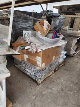 (2) Pallets w/ Delta Educational Science Kits, (1) NutraMax Fish Food, Student Tables, etc.
