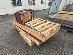 Group of Wood Pallets, (1) Cushioned Rolling Chair