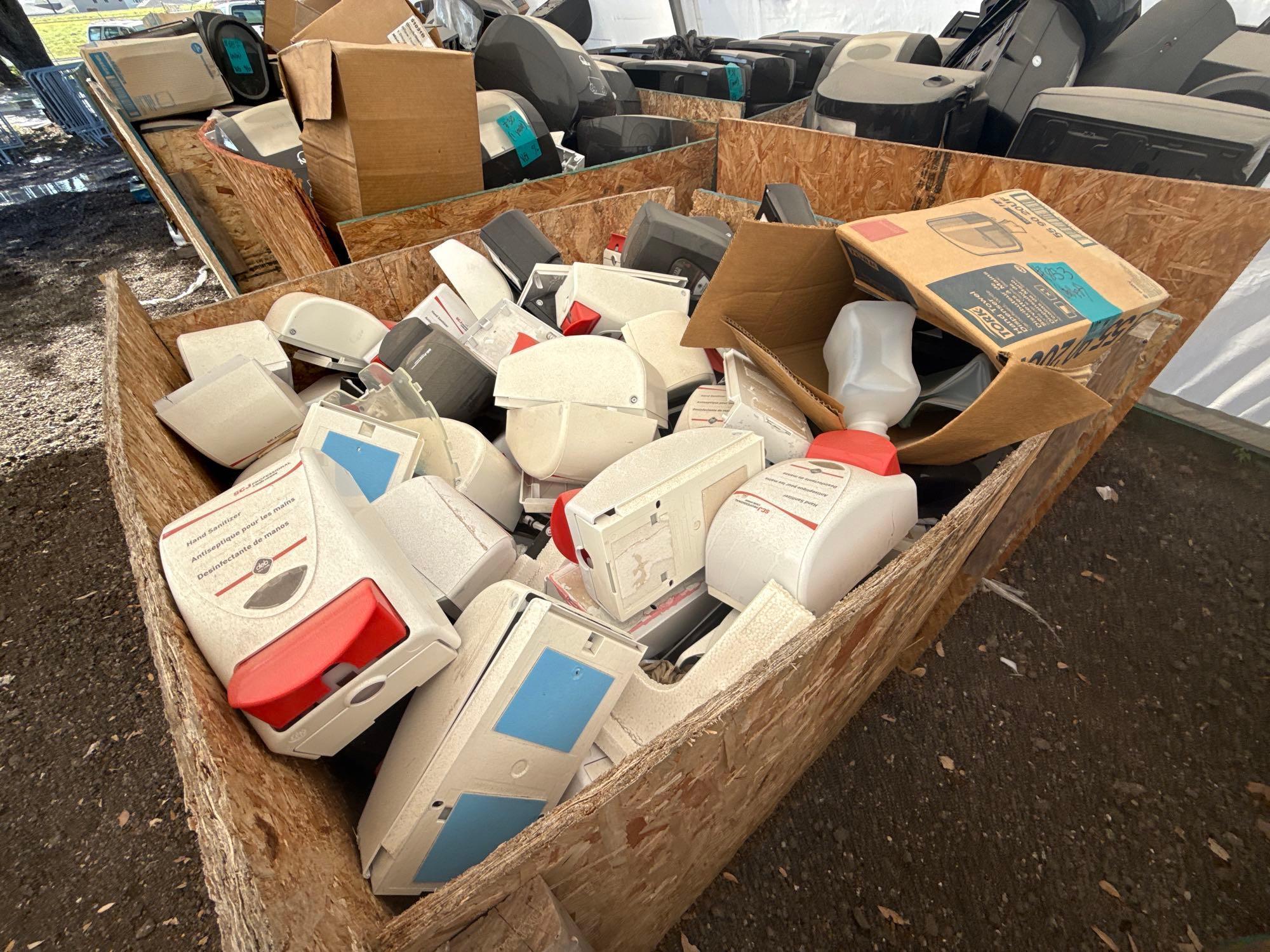 Group of Hand Soap/Hand Sanitizer Dispensers on Pallet
