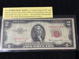 (1) $2 Red Seal Note (Series 1953 B)