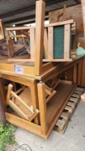Group of Wooden Chars, (3) Tables on Pallet