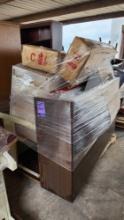 (1) Bookcase, (1) Dry Erase Easel, (1) Table, (1) File Cabinet, Box w/ Christmas Tree, etc.