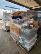 (2) Pallets w/ Delta Educational Science Kits, (1) NutraMax Fish Food, Student Tables, etc.
