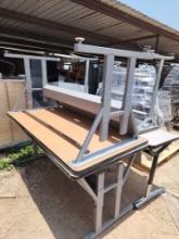 Group of (2) Large Computer Tables, (2) Small Student Tables
