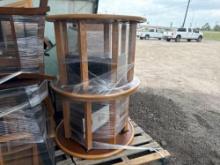 (3) Small Round Tables, (1) Panasonic Microwave on Pallet