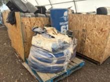 (1) Pallet w/ Tackle Dummy, (1) Wet Wipe Dispenser, (1) Blue & White Tarp