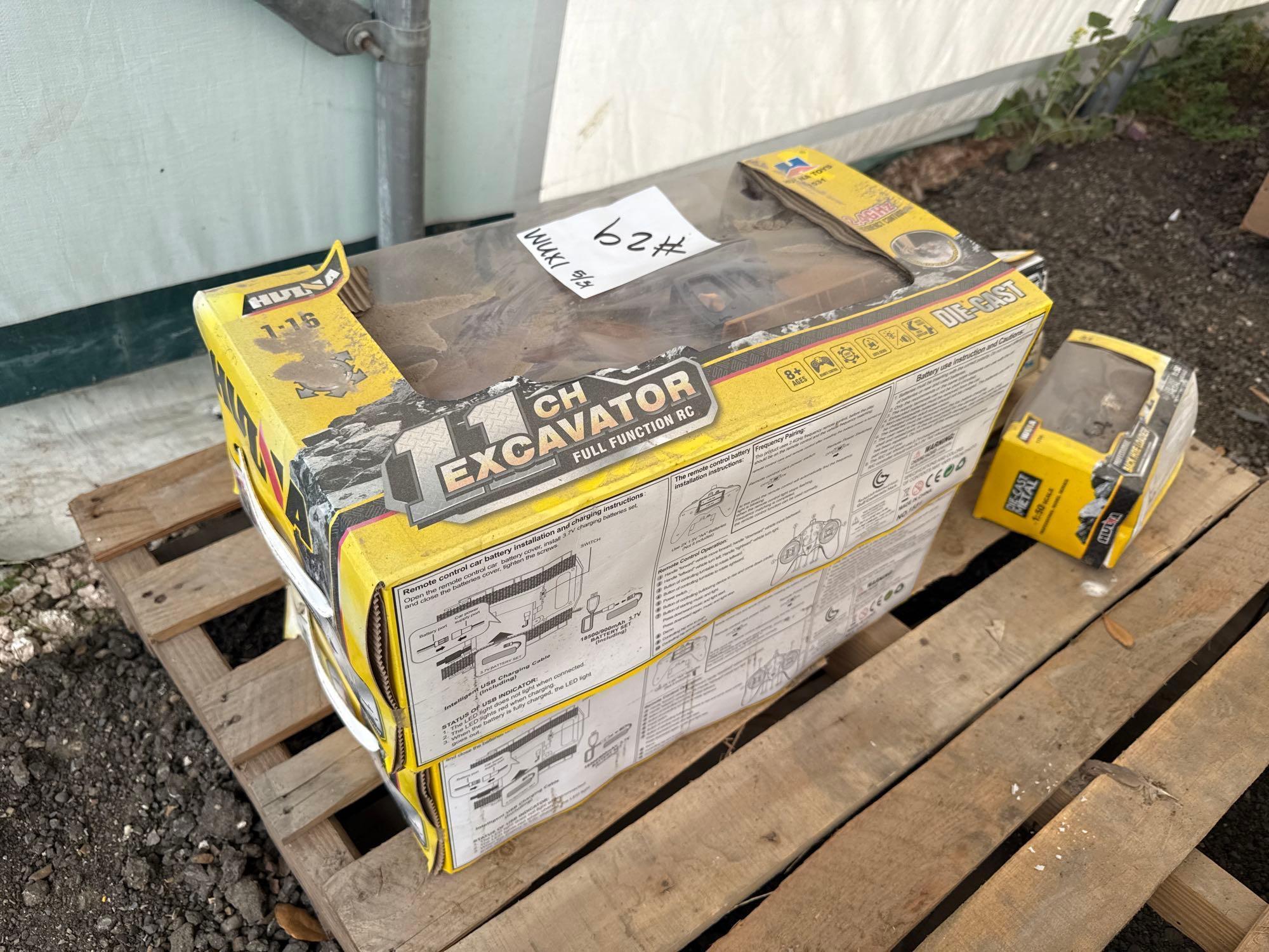 (2) Unused Huina Alloy Remote Controlled Die-Cast Excavator Toys, (2X's THE $MONEY)