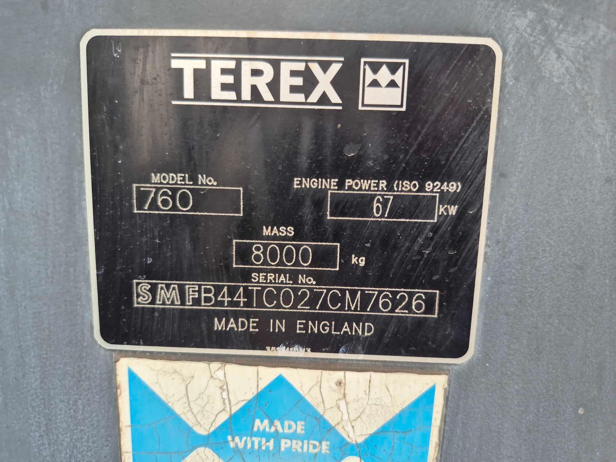 Terex 760 Xtendahoe 4x4 Backhoe, Enclosed Cab, Model# CM7626
