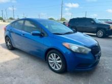 2014 Kia Forte Passenger Car, VIN # KNAFX4A61E5165238 OFFSITE: CORPUS CHRISTI (Special Instructions)