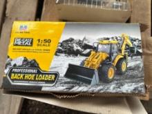 (2) Unused Hui Na 1:50 Scale Die-Cast Backhoe Loaders, (No Remotes included), (2X's THE $MONEY)