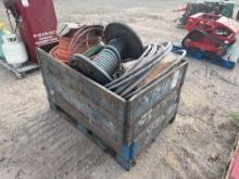 Group of Various Air Hoses in Wooden Crate