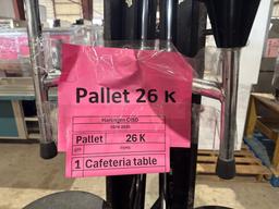 (1) Cafeteria Table w/ Attached Stools