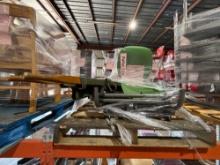 (1) Green Bar Stool, (2) Ab Machines, (1) Military Stretcher