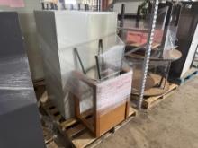 (2) File Cabinets, (1) Wood Cabinet, (1) Stool