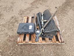 (1) Pallet w/ (1) TowHitch, (1) Turn Buckle, Hammer Wrenches, Fittipe Mats