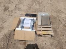 1 Pallet w/ Small Greystone Burner Stove, 2 Baking Sheets, 1 Outside Griddle