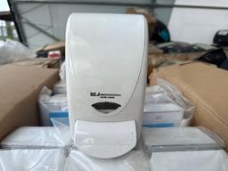 Boxes of SCJ Professional Hand Sanitizer Dispensers on Pallet