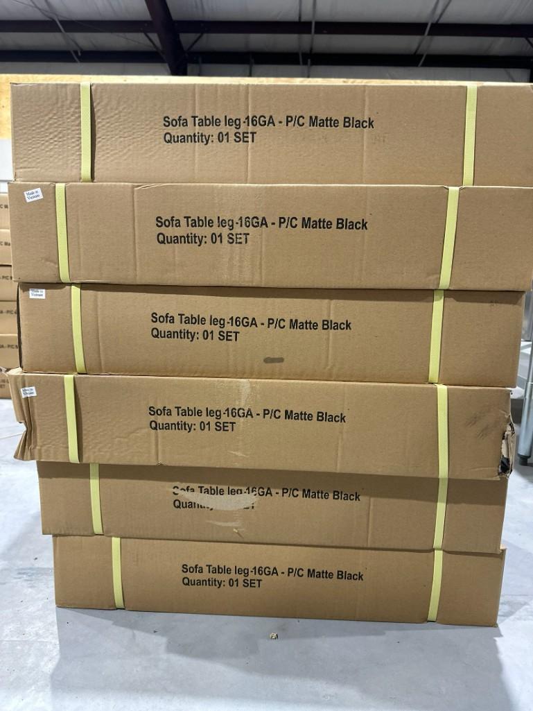 (6) NEW Boxed Sets of Black Metal 29"x9" Two Sofa Table Legs,(6 x's the $Money)OFFSITE: ROBSTOWN, TX
