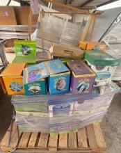 (2) Pallets w/ Group of Student Combo Desk, Rolling Desk Chairs, Cubicle Desk, Bookcase, etc.