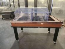 (1) Bakery Commercial Display Merchandiser on Wheels, Dimensions: 58" x 31" x 43" T