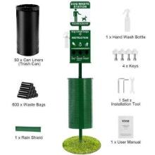 (1) New Commercial Dog Waste Station in box, (Includes 600 waste bags)