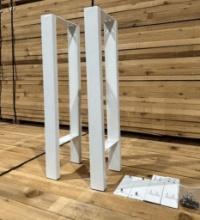 Group of New in Box Set of White Metal 29" x 9" Two Sofa Table Legs