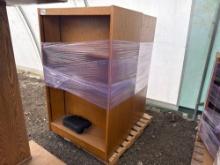 (1) Pallet w/ 2 Wooden Bookshelves