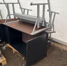 (2) Student Table Desks, (1) Teacher's Desk on Pallet