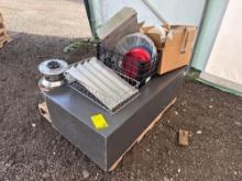 Pallet w/Oasis Water Cooler, Black File Cabinet, In Sink Erator Waste Disposer Model SS20-35,