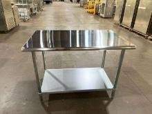 (1) New Stainless/S Work Table w/ Undershelf- 48" x 30", 34.5" Tall