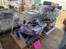 2 Pallets w/ Rolling Chairs, Student Chairs, Student Desk, Wooden Drawer, Old TV