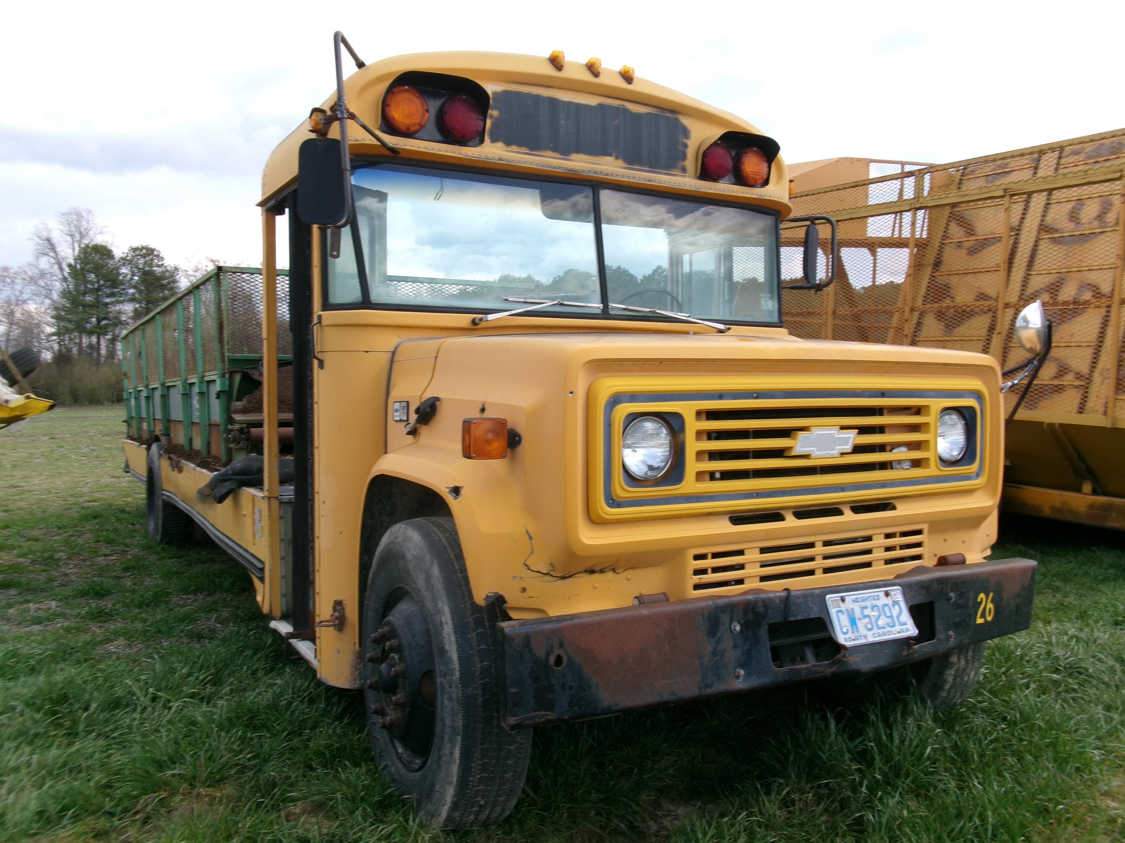 1990 CHEVY BUS, DSL, AUTO TRANS, AIR BRAKES, WITH 24’ SHEPPARD BODY