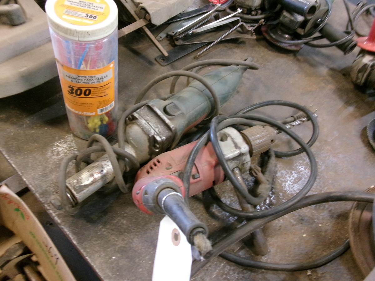 MILWAUKEE DRILL AND METAVO GRINDER