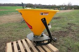 FRONTIER PLASTIC FERTILIZER SPREADER, 3 PT (USED ONCE)