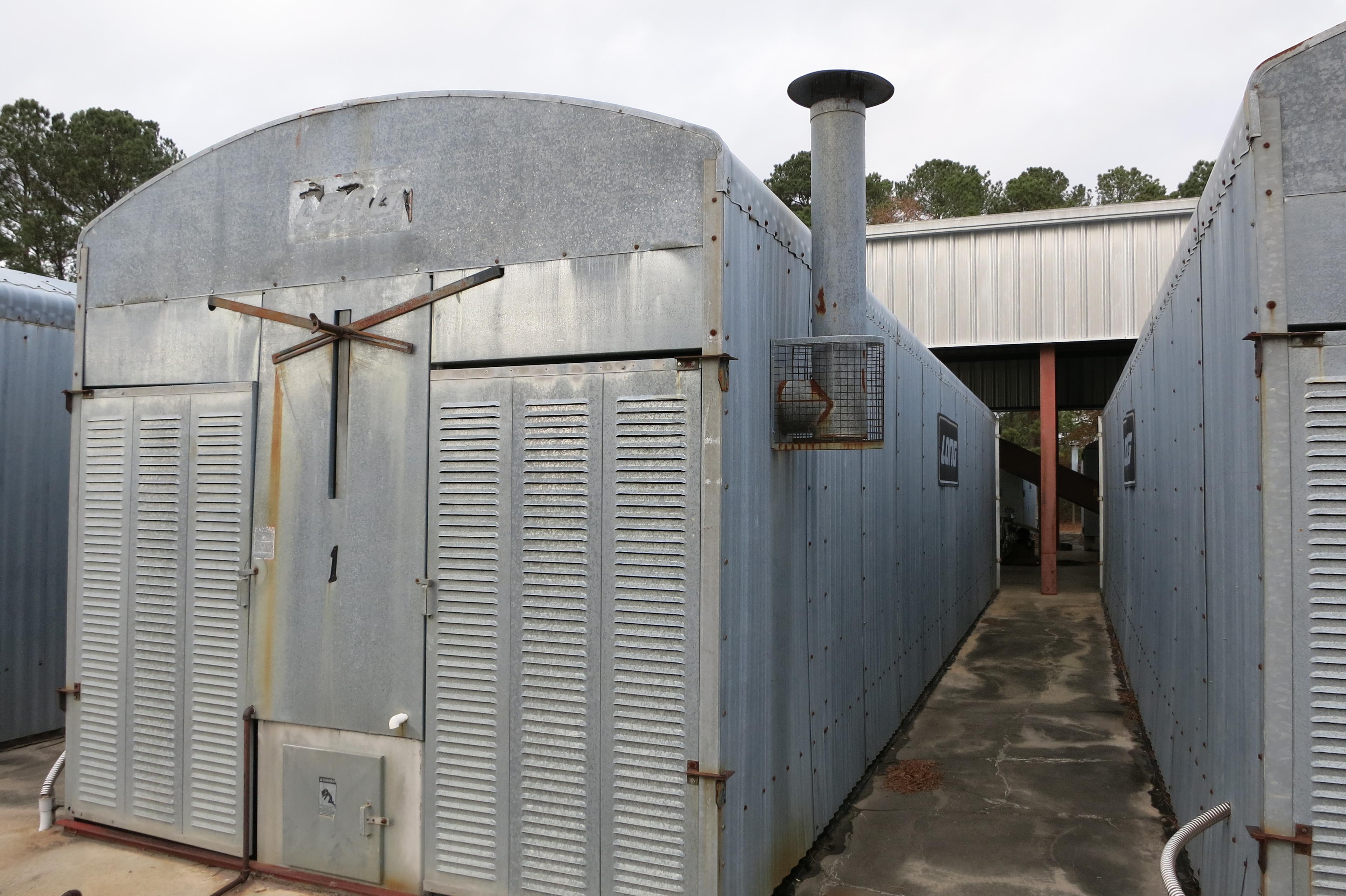 LONG 10-BOX ALL METAL BARN, SINGLE PHASE, LP GAS, CURECO CONTROLS, EVANS HEAT EXCHANGER
