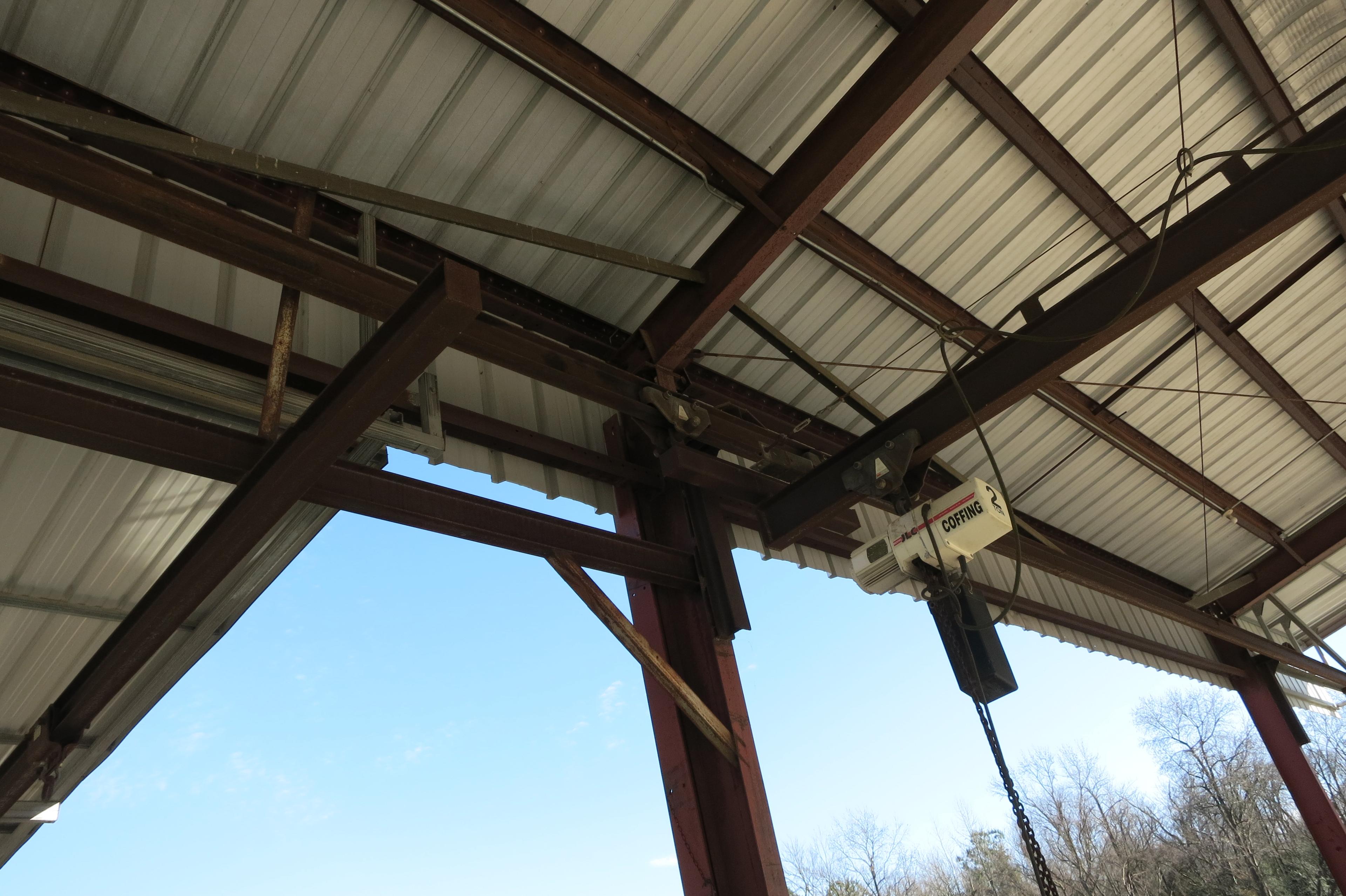 75' MONORAIL SYSTEM WELDED TO SHELTER (GLEN USED FOR TOBACCO)