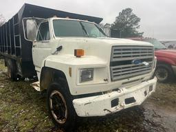 1993 FORD DUMP TRUCK GAS 5-SPD TRANS 14’ HARSH DUMP