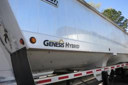 2011 EAST GENESIS HYBRID ALUMINUM FRAMELESS DUMP TRAILER, 34', SPREAD AXLE, ROLLOVER COVER