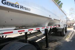 2011 EAST GENESIS HYBRID ALUMINUM FRAMELESS DUMP TRAILER, 34', SPREAD AXLE, ROLLOVER COVER