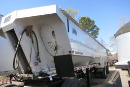 2011 EAST GENESIS HYBRID ALUMINUM FRAMELESS DUMP TRAILER, 34', SPREAD AXLE, ROLLOVER COVER