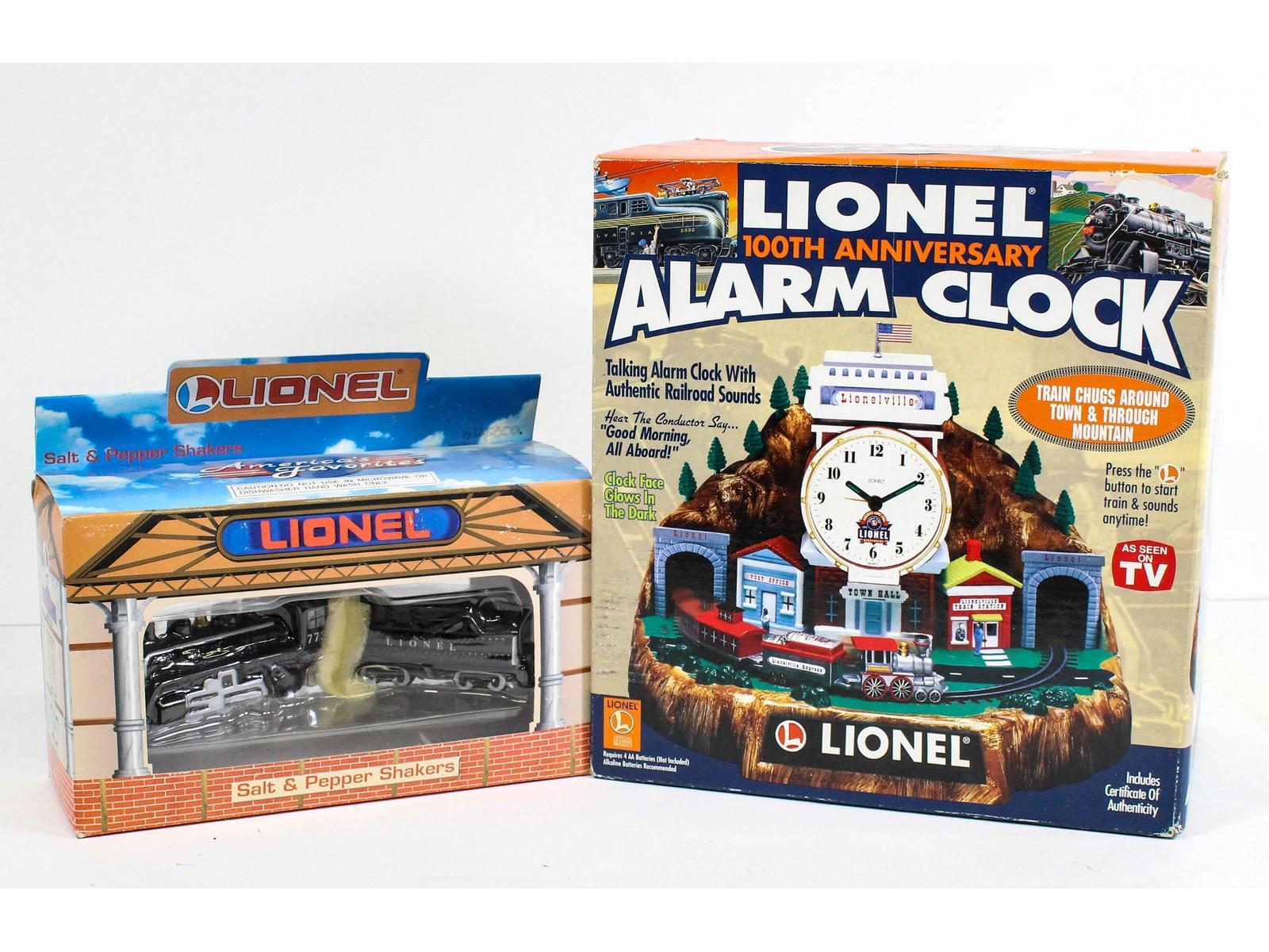 2 Lionel Accessories Alarm Clock Salt Pepper