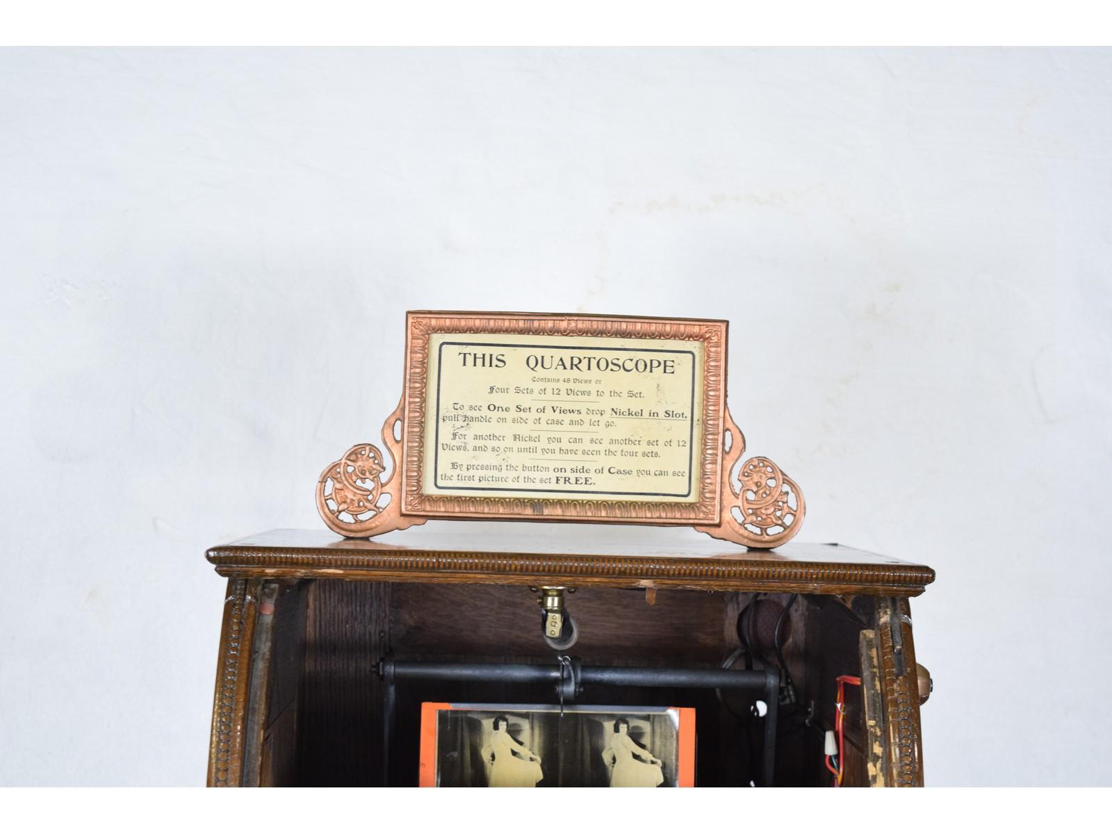 Antique Coin Op Quartoscope 5¢ Arcade Mutoscope