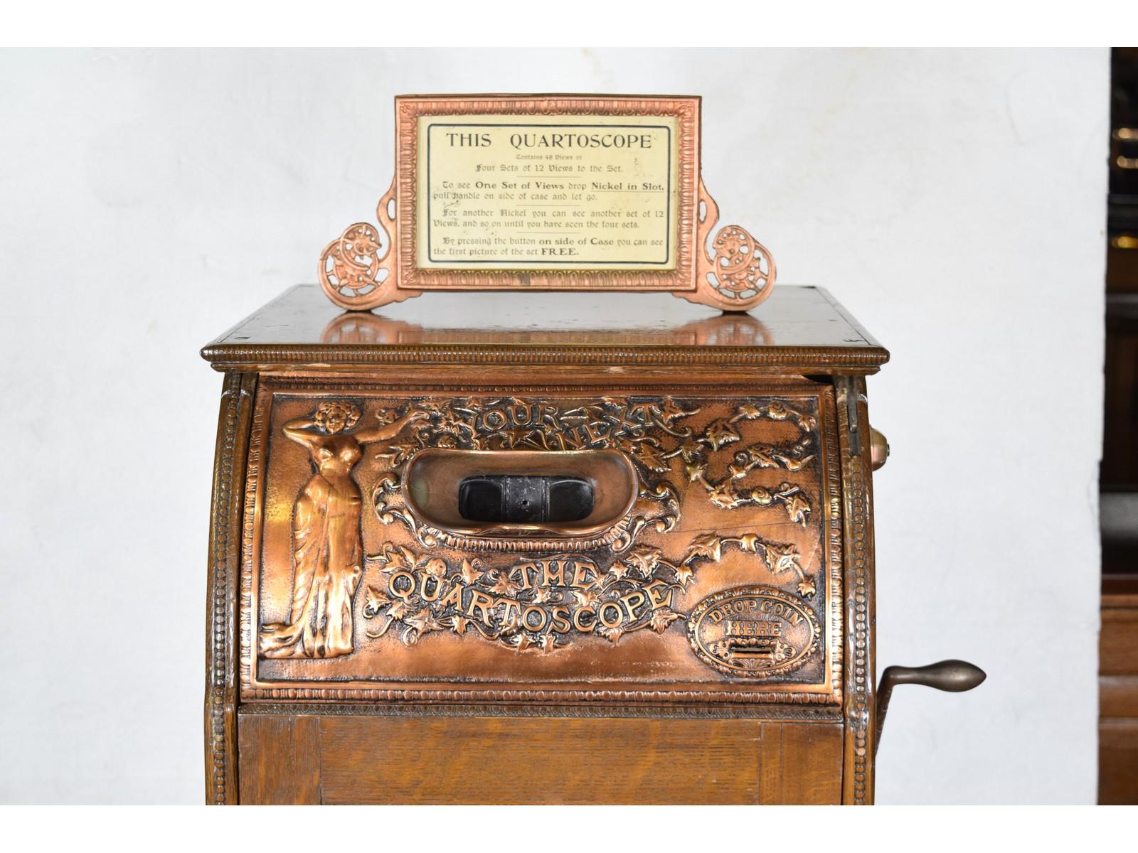 Antique Coin Op Quartoscope 5¢ Arcade Mutoscope